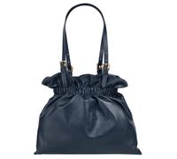 Shopper SAMANTHA LOOK, Damen, Gr. B/H/T: 25cm x 25cm x 10cm onesize, blau, Leder, unifarben, Taschen Shopper, echt Leder, Made in Italy (48412567-0) blau