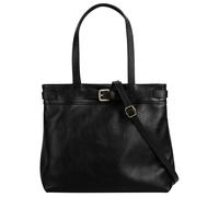 Shopper SAMANTHA LOOK, Damen, Gr. B/H/T: 27cm x 12cm onesize, schwarz, Leder, leicht glänzend, unifarben, Taschen Shopper, echt Leder, Made in Italy (66488551-0) schwarz