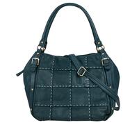 Shopper SAMANTHA LOOK, Damen, Gr. B/H/T: 30cm x 30cm x 20cm onesize, blau, Leder, leicht glänzend, unifarben, Taschen Shopper, echt Leder, Made in Italy (39809869-0) blau