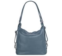 Shopper SAMANTHA LOOK, Damen, Gr. B/H/T: 31cm x 29cm x 11cm onesize, blau, Leder, unifarben, leicht glänzend, Taschen, echt Leder, Made in Italy (49205456-0) blau