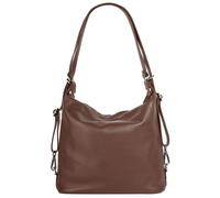 Shopper SAMANTHA LOOK, Damen, Gr. B/H/T: 31cm x 29cm x 11cm onesize, braun, Leder, leicht glänzend, unifarben, Taschen Shopper, echt Leder, Made in Italy (60324328-0) braun