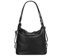 Shopper SAMANTHA LOOK, Damen, Gr. B/H/T: 31cm x 29cm x 11cm onesize, schwarz, Leder, unifarben, leicht glänzend, Taschen, echt Leder, Made in Italy (65118267-0) schwarz