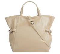 Shopper SAMANTHA LOOK, Damen, Gr. B/H/T: 35cm x 30cm x 10cm onesize, beige, Leder, unifarben, leicht glänzend, Taschen, echt Leder, Made in Italy (35343222-0) beige