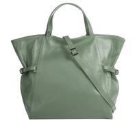 Shopper SAMANTHA LOOK, Damen, Gr. B/H/T: 35cm x 30cm x 10cm onesize, grün, Leder, unifarben, leicht glänzend, Taschen, echt Leder, Made in Italy (95633840-0) grün