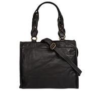 Shopper SAMANTHA LOOK, Damen, Gr. B/H/T: 37cm x 27cm x 10cm onesize, schwarz, Leder, vintage, Taschen, echt Leder, Made in Italy (12174043-0) schwarz