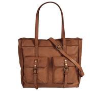 Shopper SAMANTHA LOOK Gr. B/H/T: 37 cm x 32 cm x 8 cm onesize, braun (cognac) Damen Taschen Handtaschen echt Leder, Made in Italy (63449840-0)