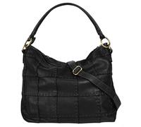 Samantha Look Shopper Echt Leder Damen | Made in Italy, Schultertasche in Patchwork-Optik, geräumige Umhängetasche mit Sattlernähten | 021778