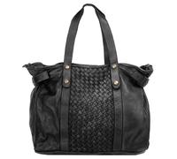 Shopper SAMANTHA LOOK, Damen, Gr. B/H/T: 40cm x 32cm x 18cm onesize, schwarz, Leder, vintage, Taschen Shopper, echt Leder, Made in Italy (71233123-0) schwarz