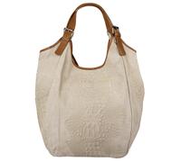 Shopper SAMANTHA LOOK, Damen, Gr. B/H/T: 45cm x 45cm x 13cm onesize, beige, Leder, glänzend, Taschen Shopper, echt Leder, Made in Italy (11840341-0) beige