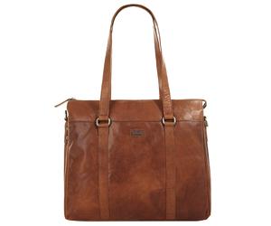 Shopper SPIKES & SPARROW, Damen, Gr. B/H/T: 40cm x 34cm x 8cm onesize, braun (cognac), Leder, beschichtet, glänzend, Taschen Shopper, echt Leder (58033215-0) cognac