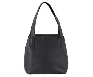 Shopper TOM TAILOR "Miri zip", Damen, Gr. B/H/T: 43cm x 28cm x 19cm, schwarz, Polyurethan, clean, gepflegt, unifarben, Taschen Shopper, aus griffigem Lederimitat mit praktischen flachen Handgriffen (8