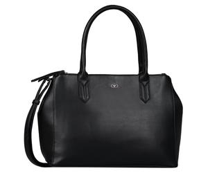 Shopper TOM TAILOR "Roma", Damen, Gr. B/H/T: 36cm x 27cm x 14cm, schwarz, Polyurethan, Polyurethan (PU), clean, gepflegt, unifarben, Taschen Shopper, aus fein genarbtem Lederimitat, modisch schlicht (