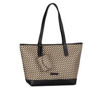 Shopper TOM TAILOR "Xenia", Damen, Gr. B/H/T: 43cm x 29cm x 14cm, schwarz, Polyurethan, colorblocking, gepflegt, mehrfarbig, Taschen Shopper, mit raffiniert geometrischen "T" Print des Logos auf dem T