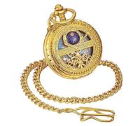 ShoppeWatch Herren Taschenuhr mit Kette | Handaufzug Vintage Taschenuhr | Klassisches mechanisches Uhrwerk Taschenuhr | 1920er Jahre Eisenbahn Steampunk Kostüm Zubehör PW222