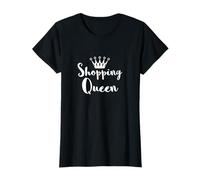 Shopping Queen Geschenk & Co. Damen Shopping Queen Shoppen Einkaufen Königin T-Shirt Schwarz S Klassisches T-Shirt mit Kurzarm