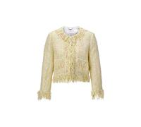 Short boucle jacket with fringes 36