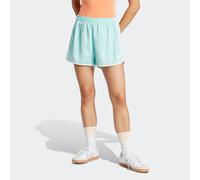 Shorts ADIDAS ORIGINALS "ADICOLOR 3-STREIFEN SPRINTER", Damen, Gr. L, N-Gr, blau (semi flash aqua, normal, gr.), Obermaterial: 97% Polyester, 3% Elasthan, Hosen Shorts, lockere Passform, mit Elasthan-