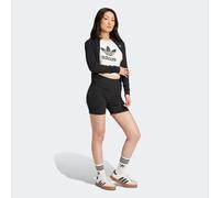Shorts ADIDAS ORIGINALS "ESS RIB SHORTS", Damen, Gr. M, N-Gr, schwarz, Obermaterial: 46% Baumwolle, 45% Viskose, 9% Elasthan, Hosen Shorts, in Ripp Optik, für vielseitigen Einsatz, aus stretchigem Bau