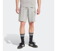 Shorts ADIDAS ORIGINALS "ESS SHO", Herren, Gr. S, N-Gr, grau (medium grau heather), Obermaterial: 100% Baumwolle, Hosen Shorts, Essential Sweat Shorts mit Logo, aus weichem French-Terry Material (1421