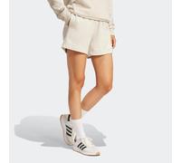 Shorts ADIDAS SPORTSWEAR "W LIN FT SHO", Damen, Gr. S, N-Gr, grau (wonder alumina, weiß, normal, gr.), Obermaterial: 55% Baumwolle, 36% Polyester, 9% Viskose, Hosen Shorts, Mitelhoher Bund mit Kordelz