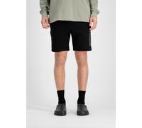 Shorts ALPHA INDUSTRIES "Alpha Puff Print Short", Herren, Gr. M, Normalgrößen, schwarz, Obermaterial: 80% Baumwolle, 20% Polyester, Hosen Shorts (70866023-M) schwarz