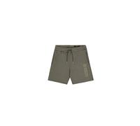 Shorts ALPHA INDUSTRIES "Alpha Puff Print Short", Herren, Gr. S, Normalgrößen, grün (schwarz olive), Obermaterial: 80% Baumwolle, 20% Polyester, Hosen Shorts (19833603-S) schwarz olive