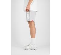 Shorts ALPHA INDUSTRIES "Alpha Puff Print Short", Herren, Gr. XL, Normalgrößen, grau (pastel grau), Obermaterial: 80% Baumwolle, 20% Polyester, Hosen Shorts (91633111-XL) pastel grau