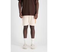 Shorts ALPHA INDUSTRIES "Alpha Puff Print Short", Herren, Gr. XL, Normalgrößen, weiß (jet stream weiß), Obermaterial: 80% Baumwolle, 20% Polyester, Hosen Shorts (29781517-XL) jet stream weiß