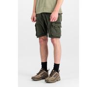 Shorts ALPHA INDUSTRIES "Crew Short", Herren, Gr. 31, Normalgrößen, grau (grauschwarz), Obermaterial: 98% Baumwolle, 2% Elastan. Futter: 100% Baumwolle, Hosen Shorts (74047803-31) grauschwarz