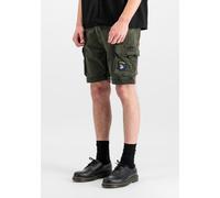 Shorts ALPHA INDUSTRIES "Crew Short Patch", Herren, Gr. 33, Normalgrößen, grau (grauschwarz), Obermaterial: 98% Baumwolle, 2% Elastan. Futter: 100% Baumwolle, Hosen Shorts (98881161-33) grauschwarz