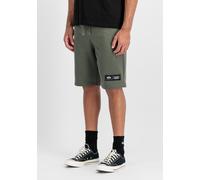 Shorts ALPHA INDUSTRIES "Label Jogger Short", Herren, Gr. XL, Normalgrößen, schwarz olive, Obermaterial: 80% Baumwolle, 20% Polyester, Hosen Shorts (95147143-XL) schwarz olive