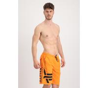 Shorts ALPHA INDUSTRIES "Side Print Board Short", Herren, Gr. S, Normalgrößen, orange (alpha orange), Obermaterial: 100% Polyester, Futter: 100% Polyester, Hosen Shorts (55772041-S)