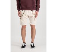 Shorts ALPHA INDUSTRIES "Utility Short", Herren, Gr. 31, Normalgrößen, weiß (jet stream weiß), Obermaterial: 98% Baumwolle, 2% Elastan, Hosen Shorts (67201243-31) jet stream weiß