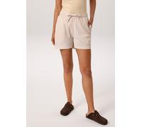 Shorts ANISTON CASUAL, Damen, Gr. 36, N-Gr, hellbeige, Web, Obermaterial: 98% Polyester, 2% Elasthan, Strukturmuster, unifarben, figurumspielend kurz, Hosen Shorts (35116549-36)