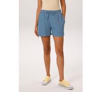 Shorts ANISTON CASUAL, Damen, Gr. 38, N-Gr, blau, Web, Obermaterial: 98% Polyester, 2% Elasthan, Strukturmuster, unifarben, figurumspielend kurz, Hosen Shorts (95993005-38) blau