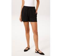 Shorts ANISTON CASUAL, Damen, Gr. 42, N-Gr, schwarz, Web, Obermaterial: 98% Polyester, 2% Elasthan, Strukturmuster, unifarben, figurumspielend kurz, Hosen Shorts, aus strukturierter, elastischer Stoff