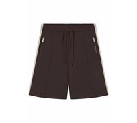 Shorts ANOTHER COTTON LAB "Another Cotton Lab Everyday Wide Fit Track Jorts", Herren, Gr. S, US-Größen, schwarz braun, 100% Baumwolle, unifarben, normal, Hosen Shorts (86809321-S) schwarz braun