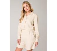 Shorts BASE LEVEL, Damen, Gr. 42, N-Gr, beige (light beige), Web, Obermaterial: 55% Leinen, 45% Viskose, unifarben, lässig geschnitten ca. Mitte Oberschenkel, Hosen Shorts, Sommerhose im Leinenmix (72