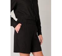 Shorts BASE LEVEL, Damen, Gr. 44, N-Gr, schwarz, Web, Obermaterial: 55% Leinen, 45% Viskose, unifarben, lässig geschnitten ca. Mitte Oberschenkel, Hosen Shorts, Sommerhose im Leinenmix (33873165-44)
