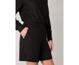 Shorts BASE LEVEL, Damen, Gr. 44, N-Gr, schwarz, Web, Obermaterial: 55% Leinen, 45% Viskose, unifarben, lässig geschnitten ca. Mitte Oberschenkel, Hosen Shorts, Sommerhose im Leinenmix (33873165-44) s