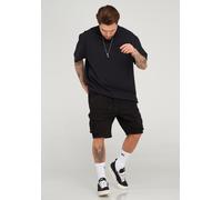 Shorts BEHYPE "STANLAY", Herren, Gr. L, EURO-Größen, schwarz, 74% Polyester, 24% Viskose, 2% Elasthan, Hosen Shorts, mit modischen Cargotaschen (65305102-L) schwarz