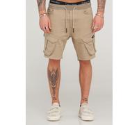 Shorts BEHYPE "STANLAY", Herren, Gr. S, EURO-Größen, beige, 74% Polyester, 24% Viskose, 2% Elasthan, Hosen Shorts, mit modischen Cargotaschen (57780325-S) beige