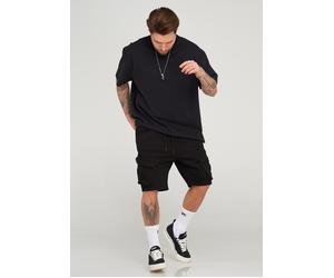 Shorts BEHYPE "STANLAY", Herren, Gr. S, EURO-Größen, schwarz, 74% Polyester, 24% Viskose, 2% Elasthan, Hosen Shorts, mit modischen Cargotaschen (65305102-S) schwarz