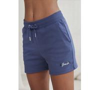 Shorts BENCH. LOUNGEWEAR, Damen, Gr. 52/54, N-Gr, blau (navy), Interlock, Obermaterial: 60% Baumwolle, 40% Polyester, Basic, bequem kurz, Hosen, mit Logodruck und Stickerei (69397429-52) navy