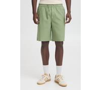 Blend Regular Fit Sweatshorts aus Leinen-Mix Modell 'BAY' in Oliv, Größe L