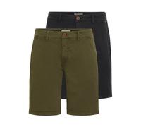 Shorts BLEND "BHMASON-shorts - 2pack", Damen, Gr. L, N-Gr, schwarz, olive, Web, Obermaterial: 97% Baumwolle, 3% Elasthan, Hosen Shorts (55546109-L)
