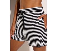 Shorts BONPRIX, Damen, Gr. 48/50 (XL), N-Gr, schwarz, weiß gestreift, Obermaterial: 100% Viskose, regular fit, Hosen Shorts, mit modischem Streifendesign, aus Viskose, Regular Fit (26911656-48) schwar