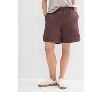 Shorts BONPRIX, Damen, Gr. 48/50 (XL), N-Gr, terrabraun meliert, Obermaterial: 60% Baumwolle, 40% Polyester, loose fit, Hosen Shorts, weite Passform, hochgeschnittener elastischer Bund (44254523-48) t