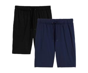 Shorts BONPRIX, Herren, Gr. 48/50, N-Gr, dunkelblau, schwarz, Web, Obermaterial: 60% Baumwolle, 40% Polyester, regular fit, Hosen Shorts, aus Baumwolle und Polyester, Regular Fit, leichte Qualität (34