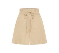 Shorts BOSS ORANGE "Tacolina Premium Damenmode", Damen, Gr. 34, N-Gr, open beige 287, Web, Obermaterial: 80% Viskose, 20% Leinen, unifarben, kurz, Hosen Shorts, High Waist mit doppeltem Bindeband, Pap